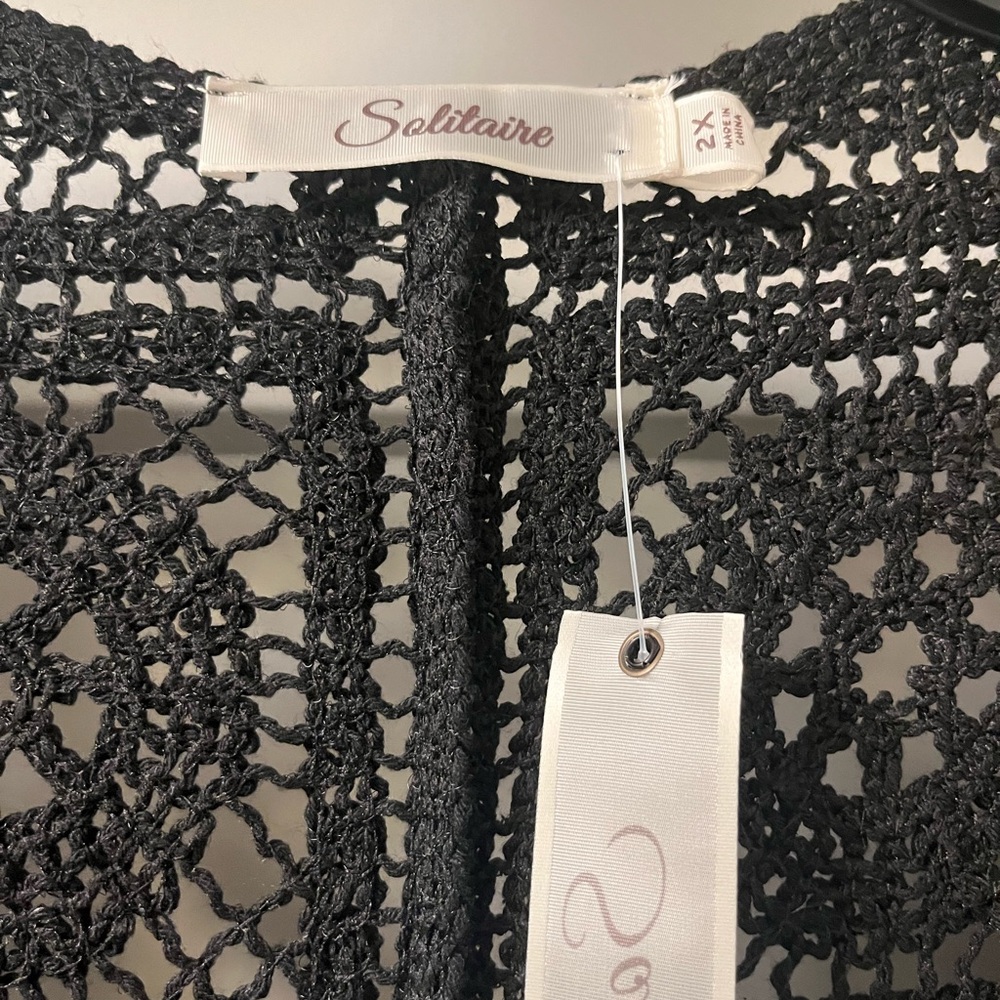 NWT-Solitaire Crochet Duster-size 2X - Picture 4 of 5